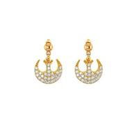 TALISMAN JEWELLERY Boucles d'oreilles en Plaqué Or 3 microns 18k et Oxyde de Zirconium avec fermoir à puce pendant - Alliance Rebelle, La Guerre des étoiles (9,5 MM x 12 MM de pièce + 7 MM de fermoir)