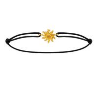 TALISMAN JEWELLERY Bracelet cordon en plaqué or 3 microns 18 carats - Eguzkilore, fleur basque (12 mm de pièce)