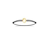 TALISMAN JEWELLERY Bracelet en Plaqué Or 3 microns 18 carats avec cordon noir ajustable - Île de Corse, Corsica (11 mm x 14 mm de pièce)