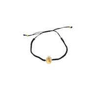 TALISMAN JEWELLERY Bracelet en plaqué or 3 microns 18 carats de Macramé - Scarabée sacré de l'Égypte ancienne (10 mm x 13 mm de pièce), Or jaune