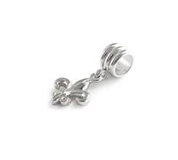 TALISMAN JEWELLERY Breloque en argent 925 pour bracelet chaîne serpent - Fleur de lys (20 mm) (chaîne non incluse), Argent sterling