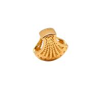 TALISMAN JEWELLERY Breloque filigrane en plaqué or 3 microns 18 carats pour bracelet chaîne serpent - Coquille du Chemin de Saint-Jacques (12 mm x 11 mm) (bracelet non inclus)