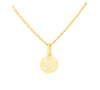 TALISMAN JEWELLERY Pendentif Circulaire en Plaqué Or 18k - Lauburu, Croix Basque (10 MM)
