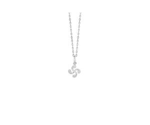 TALISMAN JEWELLERY Pendentif en argent 925 et zircons blancs - Lauburu, croix basque (10 mm ou 15 mm), 10 MM, Argent sterling Zircone cubique, Sans objet