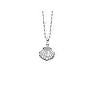 TALISMAN JEWELLERY Pendentif en argent 925 et zircons blancs ou multicolores - Coquille du Chemin de Saint-Jacques (20 mm x 17 mm), 18 MM x 17 MM, Argent sterling 925 Zircone cubique, Pas de gemme