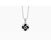 TALISMAN JEWELLERY Pendentif en argent sterling 925 et émail noir - Lauburu, croix basque (10 mm)