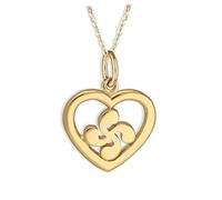 TALISMAN JEWELLERY Pendentif en Plaqué Or 18k avec forme de coeur - Lauburu, Croix Basque (25 MM) / Chaîne incluse (40 CM + 5 CM d'extension)