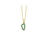 TALISMAN JEWELLERY Pendentif en plaqué or 3 microns 18 carats et émail de couleur - Île de Corse, Corse (10 mm x 24 mm), 10 MM x 24 MM, Plaqué or Résine, Sans objet