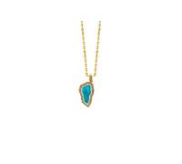 TALISMAN JEWELLERY Pendentif en plaqué or 3 microns 18 carats et émail de couleur - Île de Corse, Corse (10 mm x 21 mm), 10 MM x 21 MM, Plaqué or Résine Zircone cubique, Sans objet