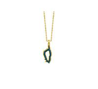 TALISMAN JEWELLERY Pendentif en plaqué or 3 microns 18 carats et émail de couleur - Île de Corse, Corse (10 mm x 24 mm), 10 MM x 24 MM, Plaqué or Résine, Sans objet