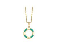 TALISMAN JEWELLERY Pendentif Meandre grec plaqué or 18 carats et émail | Motif classique grec d'éternité · Fabriqué à la main · 15 mm
