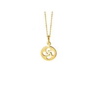 TALISMAN JEWELLERY Pendentif plaqué or 3 microns 18 carats de forme circulaire - Lauburu, croix basque (12 mm x 12 mm), 12 MM x 12 MM, Plaqué or, Sans objet