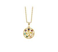 TALISMAN JEWELLERY Pendentif plaqué or 3 microns 18 carats et zircon cubique - Lauburu, croix basque (18 mm)