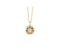 TALISMAN JEWELLERY Pendentif plaqué or 3 microns 18 carats et zircons multicolores - Lauburu, croix basque (15 mm), 15 MM, Plaqué or Zircone cubique, Sans objet