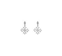 TALISMAN JEWELRY Boucles d'oreilles avec croix occitane plate en argent sterling, croix de Toulouse ou croix de Provence.