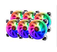 Talius Iris Spectrum ARGB/Cronos ventilateurs 120 mm Effets de balayage, impulsion, spirale Double anneau LED Connexion 6 broches (6 FAN WHITE)