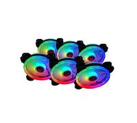 Talius Ventilateurs 120 mm Iris Spectrum ARGB/Cronos – Double anneau LED – 6 ventilateurs Noir