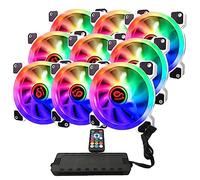 Talius Iris Spectrum ARGB/Cronos ventilateurs 120 mm Effets de balayage, impulsion, spirale Double anneau LED Connexion 6 broches (9 FAN WHT + CENTRALITE)