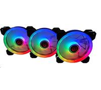 Talius Iris Spectrum ARGB/Cronos ventilateurs 120 mm Effets de balayage, impulsion, spirale Double anneau LED Connexion 6 broches (3 FAN BLACK)