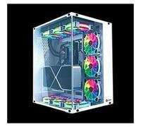 Talius - Boîtier PC Gaming ATX Cronos Frost Box - Verre trempé, ventilateurs Iris ARGB - Blanc