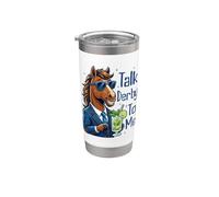 Talk Derby To Me Funny Cool Racing Horse Men Women Gobelet isotherme en acier inoxydable double paroi