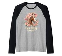 Talk Derby to Me Funny Derby Horse with Hat, Roses & Charm Manche Raglan