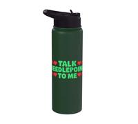 Talk Needlepoint To Me Needlepointer Needlepointer Crafter Stainless Steel Insulated Water Bottle