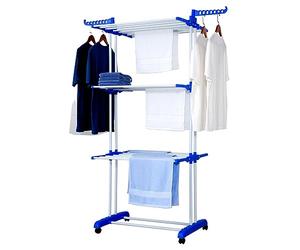 Talk-Point Séchoir à linge mobile - 3 niveaux réglables en hauteur, pliable