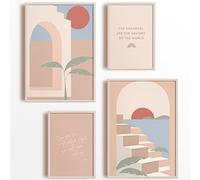 Wabi Home Lot de films décoratifs muraux - Feuilles pour encadrement - Idéal pour n'importe quelle pièce de la maison - Tableaux de décoration sans cadres 4 feuilles : dimensions 2 x A4 et 2 x A3