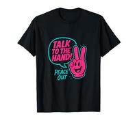 Talk to The Hand Retro Comic Neon Graphic années 90 T-Shirt