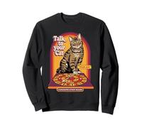 Talk to Your Cat Sarcastic Retro Vintage Funny Adult Humor Sweatshirt