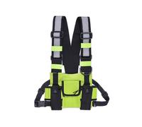 Talkie-Walkie Double Sac de Poitrine Radio Réfléchissant Poitrine Harnais Support Sac Gilet Plate-Forme Talkie-Walkie Avant Pack Pochette Étui B
