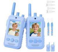 Talkie Walkie Enfants avec Vidéo, 2 Talkies Walkies Rechargeable avec écran d'affichage, Vidéo & Caméra HD Talkie- Walki e Longue Portée, Cadeaux aux garçons et aux Filles âgés de 3 à 12 Ans