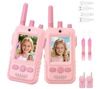 Talkie Walkie Enfants avec Vidéo, 2 Talkies Walkies Rechargeable avec écran d'affichage, Vidéo & Caméra HD Talkie- Walki e Longue Portée, Cadeaux aux garçons et aux Filles âgés de 3 à 12 Ans