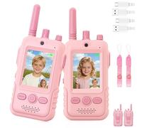 Talkie Walkie Enfants avec Vidéo, 2 Talkies Walkies Rechargeable avec écran d'affichage, Vidéo & Caméra HD Talkie- Walki e Longue Portée, Cadeaux aux garçons et aux Filles âgés de 3 à 12 Ans