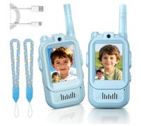 Talkie Walkie Enfants avec Vidéo & Caméra HD, Talkie-Walkie Rechargeable USB (650mAh), 4 Modes de Voix Changée, Portée 100-400m, Cadeau pour Garçons/Filles