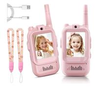 Talkie Walkie Enfants avec Vidéo & Caméra HD, Talkie-Walkie Rechargeable USB (650mAh), 4 Modes de Voix Changée, Portée 100-400m, Cadeau pour Garçons/Filles