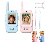 Talkie Walkie Enfants avec Vidéo & Caméra HD, Talkie-Walkie Rechargeable USB (650mAh), 4 Modes de Voix Changée, Portée 3-400m