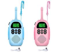Talkie-walkie enfants, interphone 2 pièces, lampe de poche LCD (bleu-rose)