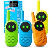 Talkie Walkie Enfants Rechargeable 2 pièces, NXGKET Cadeau Garcon Fille 3 4 5 6 7 8 9 10 Ans, Jouet Enfant 3-12 Ans,avec Batteries intégrées Câble USB-C,pour Camping Jeu d'Aventure Randoneé