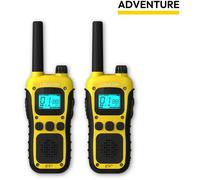 Logicom - Adventure Talkie-Walkie PMR446 IP54 Portée 10 km autonomie 20h écran LCD USB-C Lampe Torche VOX Mains Libres 16 canaux Batterie 1000 mAh Pack 2 radios