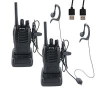 Talkie Walkie Longue portée ProfessionnelPmr 446 MHz 16 Canaux Radio,baofeng Rechargeable Walkie Talkies,avec des écouteurs Originaux Construit en Torche LED (2 pcs)