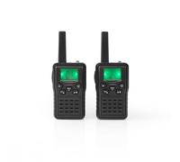 Talkie-Walkie Portée de 10 km 8 Canaux VOX Embase de Chargement 2 Appareils Noir