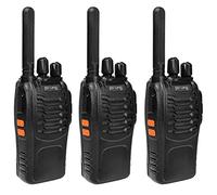 Talkie Walkie PT88E PMR446 sans Licence 16 Canaux, Rechargeable avec Chargeur USB, Lampe de Poche LED, Talkie Walkie Professionnel avec Oreillette pour la Famille, l'école (3pcs, Noir)