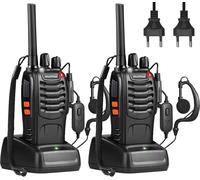 Talkie Walkie Rechargeable,Pmr446 Sans Licence 16 Canaux Ctcss/Dcs,Talkie Walkie Professionnel Avec Oreillette Et Eu Base De Chargement,Pour Randonnées,Camping (1 Paire)
