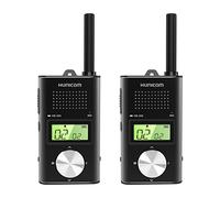 Talkie-walkie rechargeable pour adultes, boîtier en métal de qualité supérieure, radio bidirectionnelle longue portée, PMR Walky Talky avec batterie 1000 mAh et clip arrière VOX (noir)