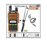 Talkie-walkie UV-68 Pro Max V2 (Orange - 48 cm) 10 W IP68 étanche 8 800 mAh 50 km longue portée Type-C