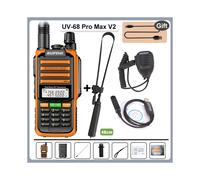 Talkie-walkie UV-68 Pro Max V2 (Orange-Mic-48-Cable) 10 W IP68 étanche 8800 mAh longue portée 50 km