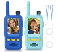 Talkie Walkie Vidéo Enfant 2-Lot: Jeu Interphone Vidéo Cadeau 4 à 10 Ans | Caméra 180° Écran 2 Pouces 4 Effets Vocaux Rechargeable Intérieur Extérieur Camping Voyage Randonnée pour Garçon Fille