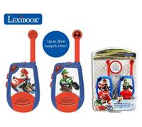 Lexibook, Mario Kart, Talkies-Walkies numériques portée 2 km, Fonction Morse Lumineux, Clip Ceinture, à Piles, Bleu/Rouge, TW25NI